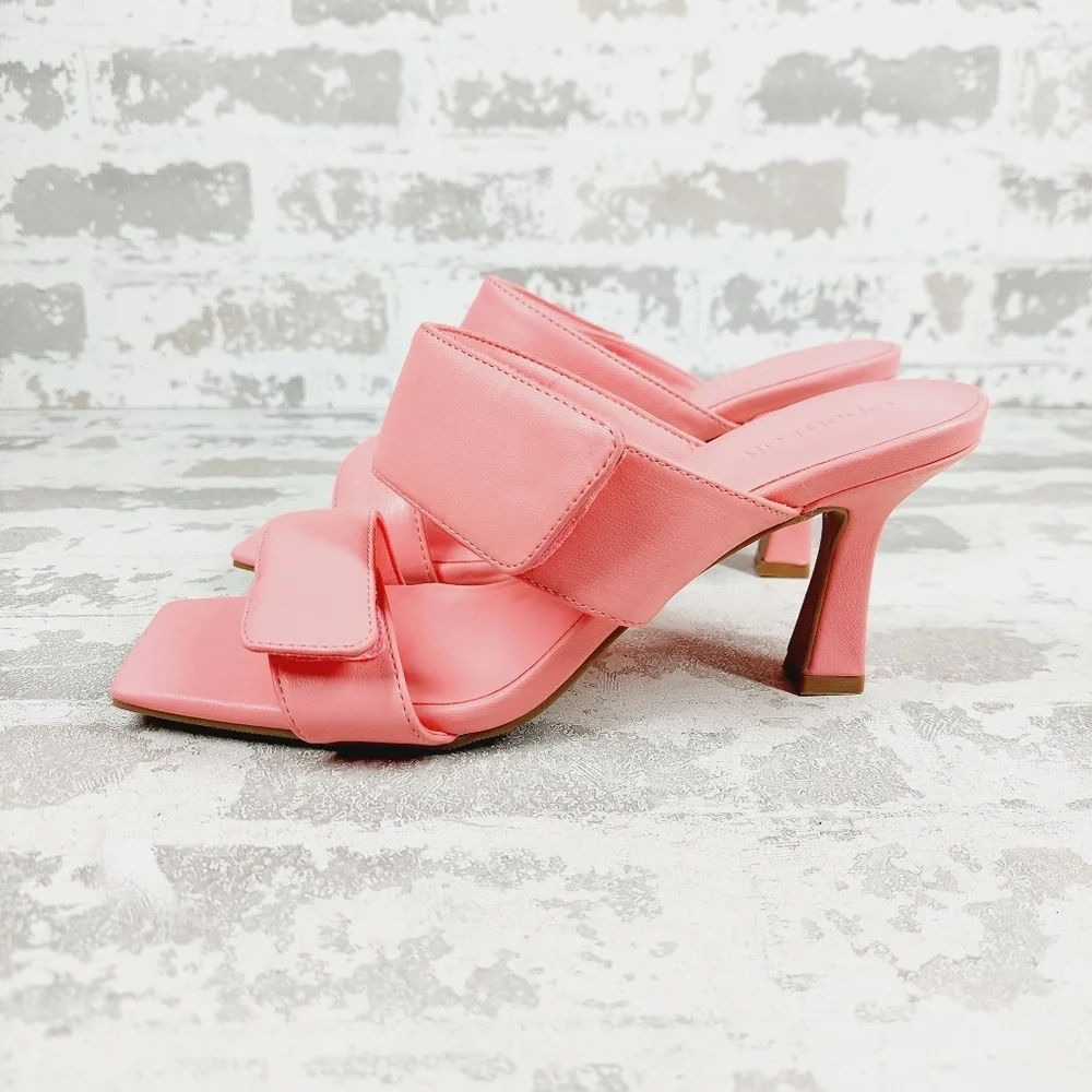 NEW Open Edit Edquincy Pink Slip On Summer Heeled Sandals W1119